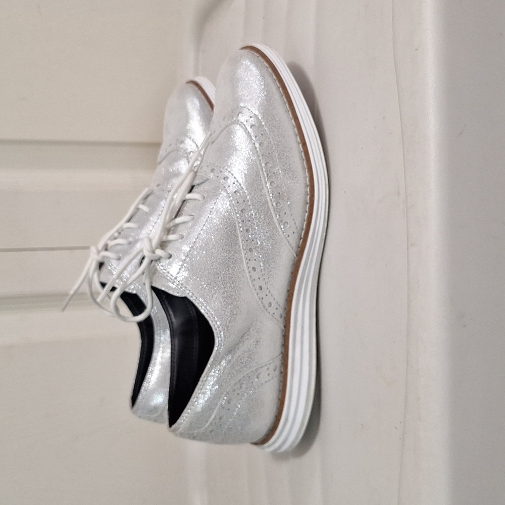 Cole Haan original zero grand lace-up sneakers soft wingtips- 5-metallic silver - Picture 5 of 10
